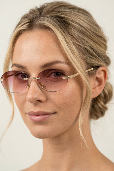 TARSS Merlin Oval Frameless Women's Sunglasses |   Stylish Retro