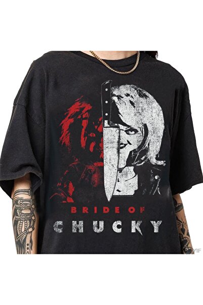 Flood Of Style Joc pentru copii Bride of Chucky Split Portrait tricou 100% pe...