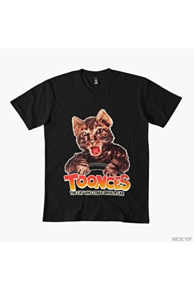 Flood Of Style Μπλουζάκι Toonces Car-Riding Cat για άνδρες Γυναικεία 100% Βαμ...