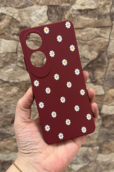 Vip Case Oppo A60 Compatible White Daisy Patterned Silicone Shock-Absorbing C...