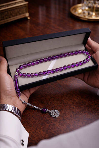 Generic Luxurious crystal purple rosary with an elegant box – sophisticated g...