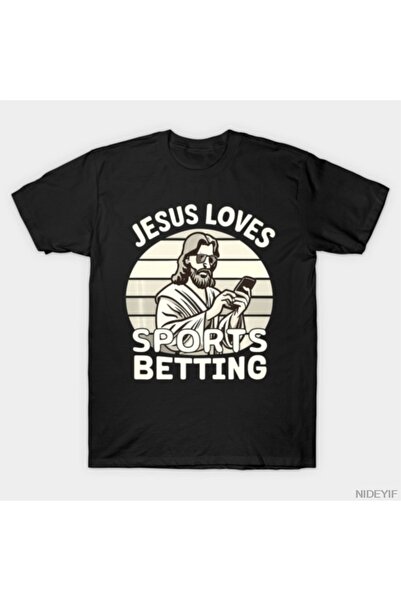 Flood Of Style Isus iubește pariații sportive Parlay Funny Meme tricou 100% p...