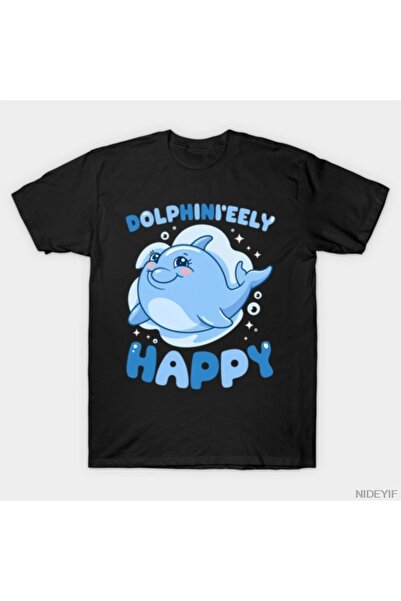Flood Of Style Dolphinitely Happy Kawaii Cute Funny T-Shirt for Men Women 100...