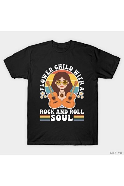 Flood Of Style Tricou distractiv pentru copii, cu flori, Rock And Roll Soul, ...