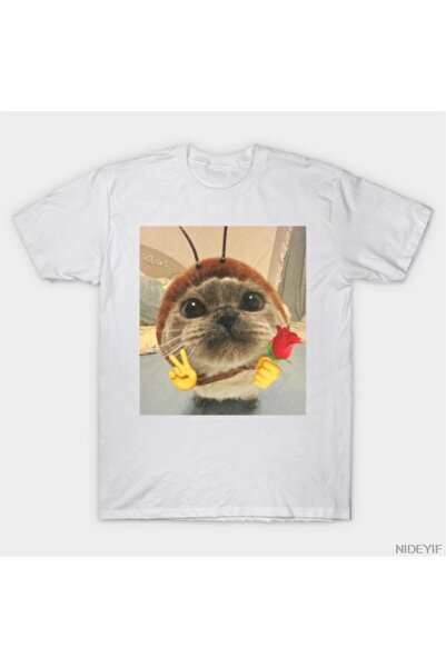 Flood Of Style Costum de insectă drăguț pisică Meme amuzant care ține o trand...