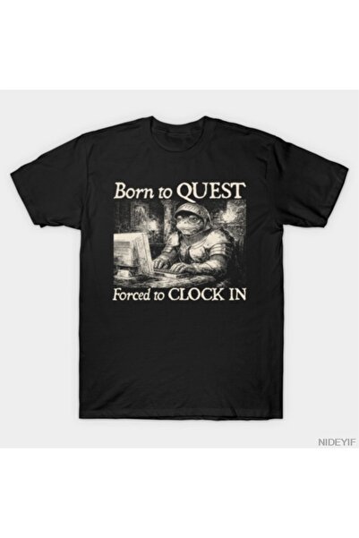 Flood Of Style Born to Quest Funny Frog Knight Meme T-shirt για άνδρες Γυναικ...