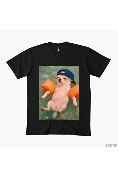 Flood Of Style Тениска за мъже и жени „Ден на басейна“ с мотив Чихуахуа – 100...