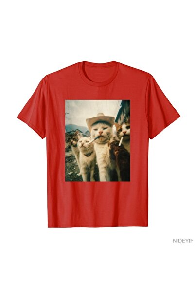 Flood Of Style Funny Cowboy pisicăs Vintage Meme Design tricou 100% bumbac tr...