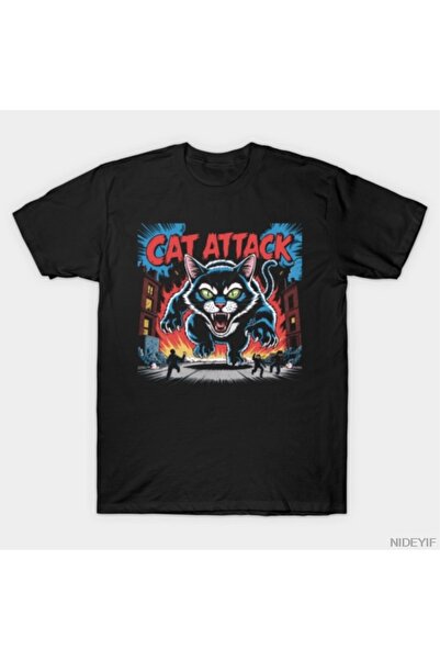 Flood Of Style Tricou Cat-Attack pentru bărbați și femei, pachet de bumbac 10...