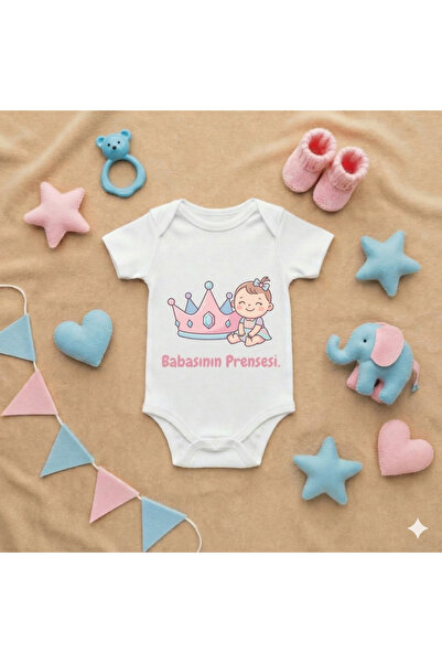 Novera Organic 100% Cotton Piece Father's Princess Zıbın Girl Snap Fastener B...