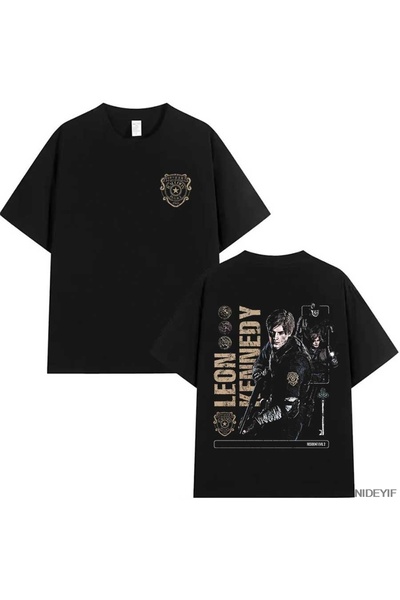 Flood Of Style تي شيرت لعبة Resident Evil Biohazard للرجال والنساء ليون كينيد...