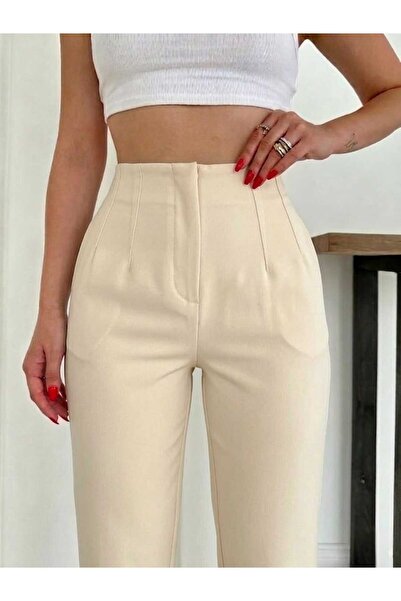 A&O Style Women's Slim Fit High Waist Pencil Transitional Fabric Trousers