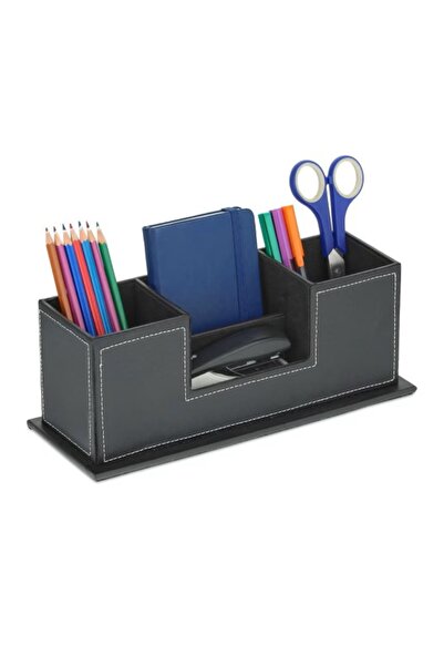 Relaxdays -leather desk organizer, Relaxdays, black