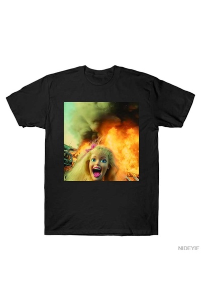 Flood Of Style Αστεία ανατριχιαστική μπλούζα με μιμίδιο πρόσωπο μωρού για άνδ...