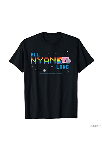 Flood Of Style Nyan Cat All Nyan Long Rainbow Internet Cat Αστείο μπλουζάκι μ...