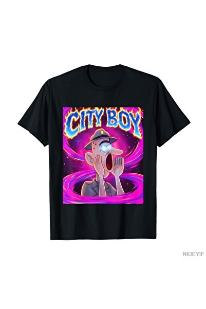 Flood Of Style City Boy Brainrot Meme Reaction Loud Funny Cartoon tricou Bărb...