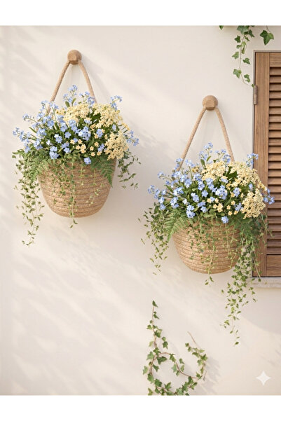 ENA Mini dekoratif saksı, çok amaçlı sepet, saksılık, ikili saksı