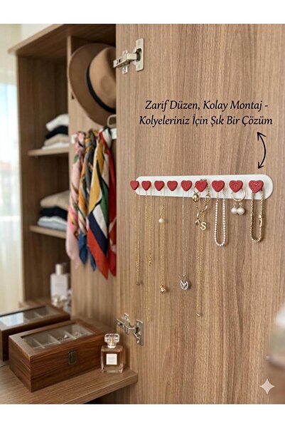 Home Formora Studio Kalp Detaylı Duvar Tipi Takı ve Aksesuar Organizeri – Yap...