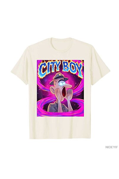 Flood Of Style City Boy Brainrot Meme Reaction Loud Funny Cartoon T-Shirt Men...