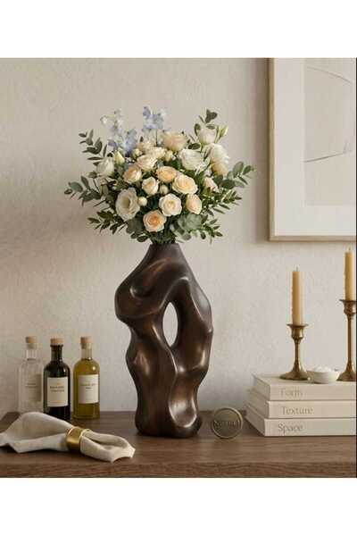 Home Asymmetrical Pattern Decorative Vase Ceramic Stylish Vase Handmade Speci...