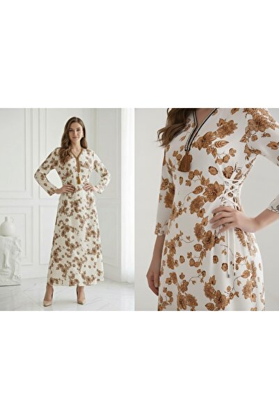 BRK Elegant formal dress with a drawstring waist