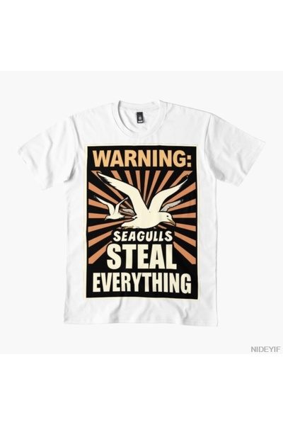 Flood Of Style Tricou cu avertismentul "Seagulls Steal Everything" pentru băr...