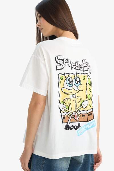 DeFacto Spongebob Oversized Back Printed T-Shirt G0847Ax26Sp