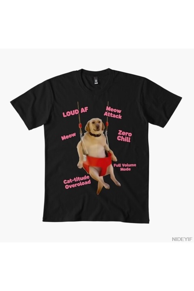 Flood Of Style Ανδρικό γυναικείο μπλουζάκι Zero Chill Doggo 100% Βαμβάκι μπλο...