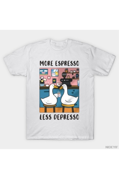 Flood Of Style المزيد من الإسبريسو أقل من الديبريسو تي شيرت كوميك كاز كوفي لل...