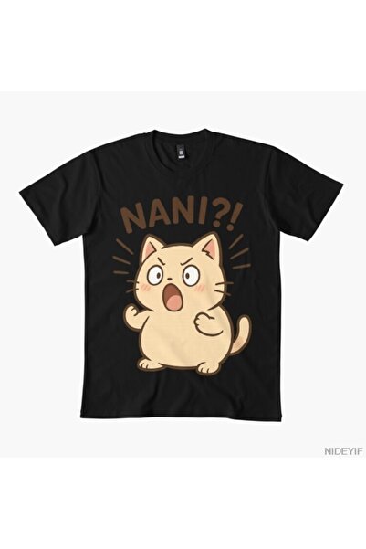 Flood Of Style Kawaii Fat Cat Anime Reaction Nani T-Shirt for Men Women 100% ...
