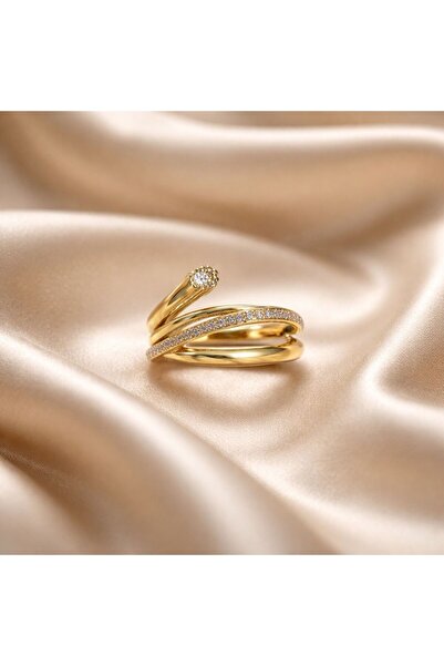 Ceki Home Kadın Çelik Zirkon Taş Jewelry Xuping Yüzük