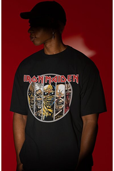 SEVBANO Design Iron Maiden Rock Metal Music Band Printed Unisex Oversized T-S...
