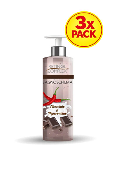 Retinol Complex 3x PACK Gel de duș hidratant cu ciocolată și ardei iute - 500 ml