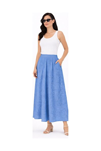 Marjinal KADIN Brode Cepli Astarlı Etek