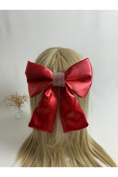 MegssStore Pomegranate Flower Stoned Satin Bow Automatic Buckle