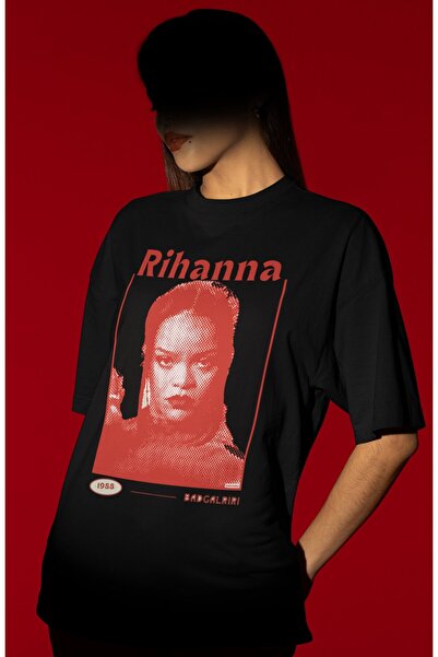 SEVBANO تي شيرت بتصميم Rihanna Singer مطبوع للجنسين مقاس كبير