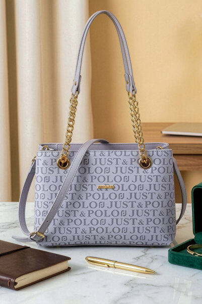 Just Polo Women's Chain Strap Piece 3-Compartment Long Crisscross Straps Hand...