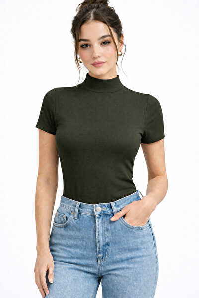 RDK Giyim Γυναικείο κοντομάνικο μισό φορμάκι από ύφασμα βισκόζης Fisherman