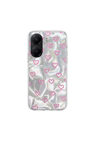 Zebana Poco X7 Pro Compatible Case Pink Heart Silicone Case Pink