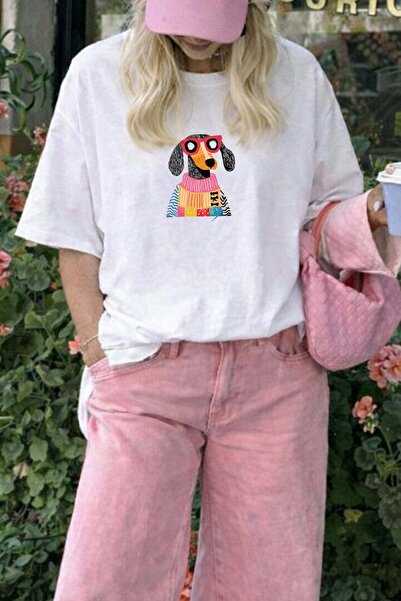 Monila Γυναικείο T-shirt από ύφασμα Premium με τύπωμα oversized