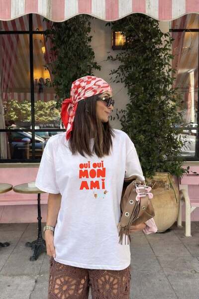 Monila Γυναικείο T-Shirt από ύφασμα Premium με τύπωμα oversized