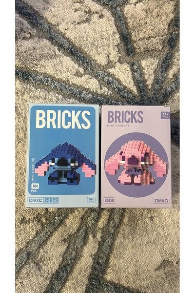 B&B Casee Bricks stichli set pembe ve mavi