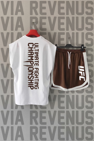 Vordevia Ultimate Printed Zero Sleeve Sports Tshirt and Shorts Sports Set