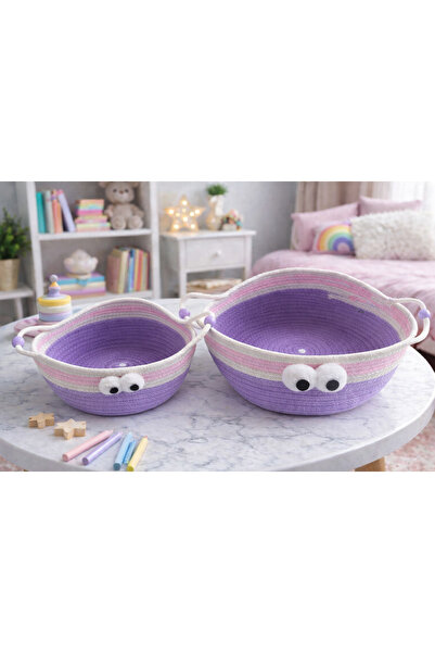 Generic طقم سلال أطفال فخمة للتخزين – تصميم لطيف بعيون كيوت لتنظيم ألعاب الأطفال