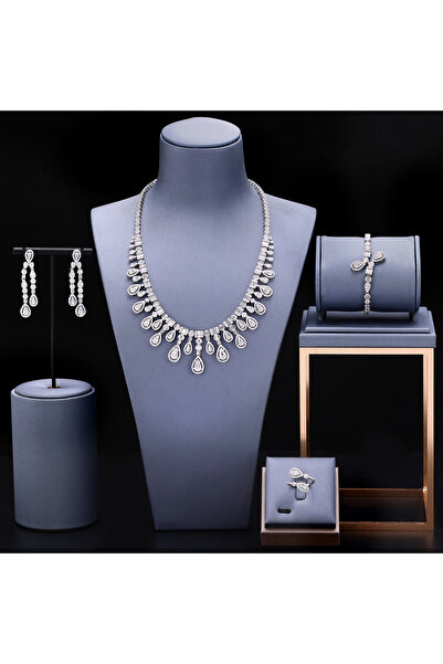 jewerlystore Elegant bridal jewelry set with gradient design, suitable for we...