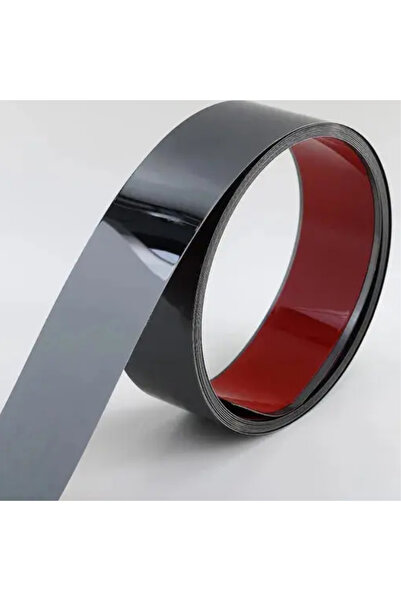 THG Αυτοκόλλητη διακοσμητική ταινία από ανοξείδωτο ατσάλι, γυαλιστερή μαύρη, ...