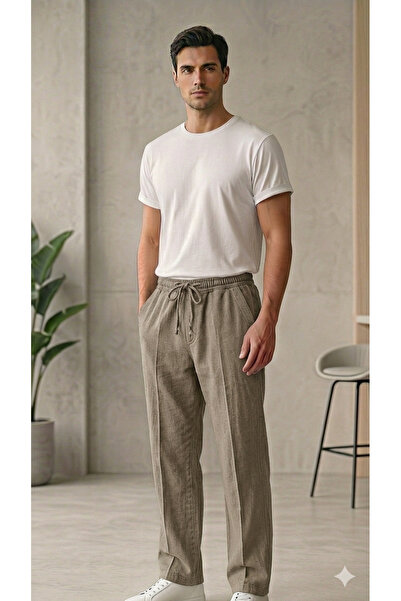 BEYAZTOPTAN Hambez Men's Summer Linen Trousers - Comfortable Fit - Lightweigh...