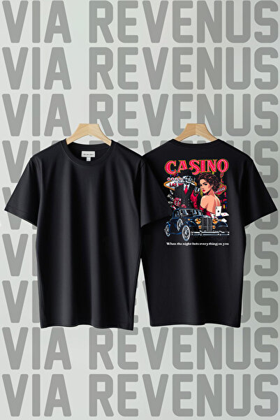 Vordevia Μπλουζάκι Casino με τύπωμα με λαιμόκοψη Crew Neck, Loose Fit, 100% Β...