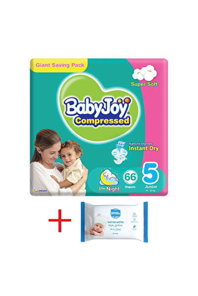 BabyJoy Diapers Size 5 Junior Giant Pack 66 + Mamy Pure Water Wipes