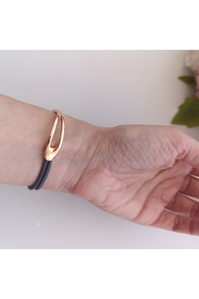 lor Brățară Cui Rose Gold cu Cristale și Elastic Reglabil